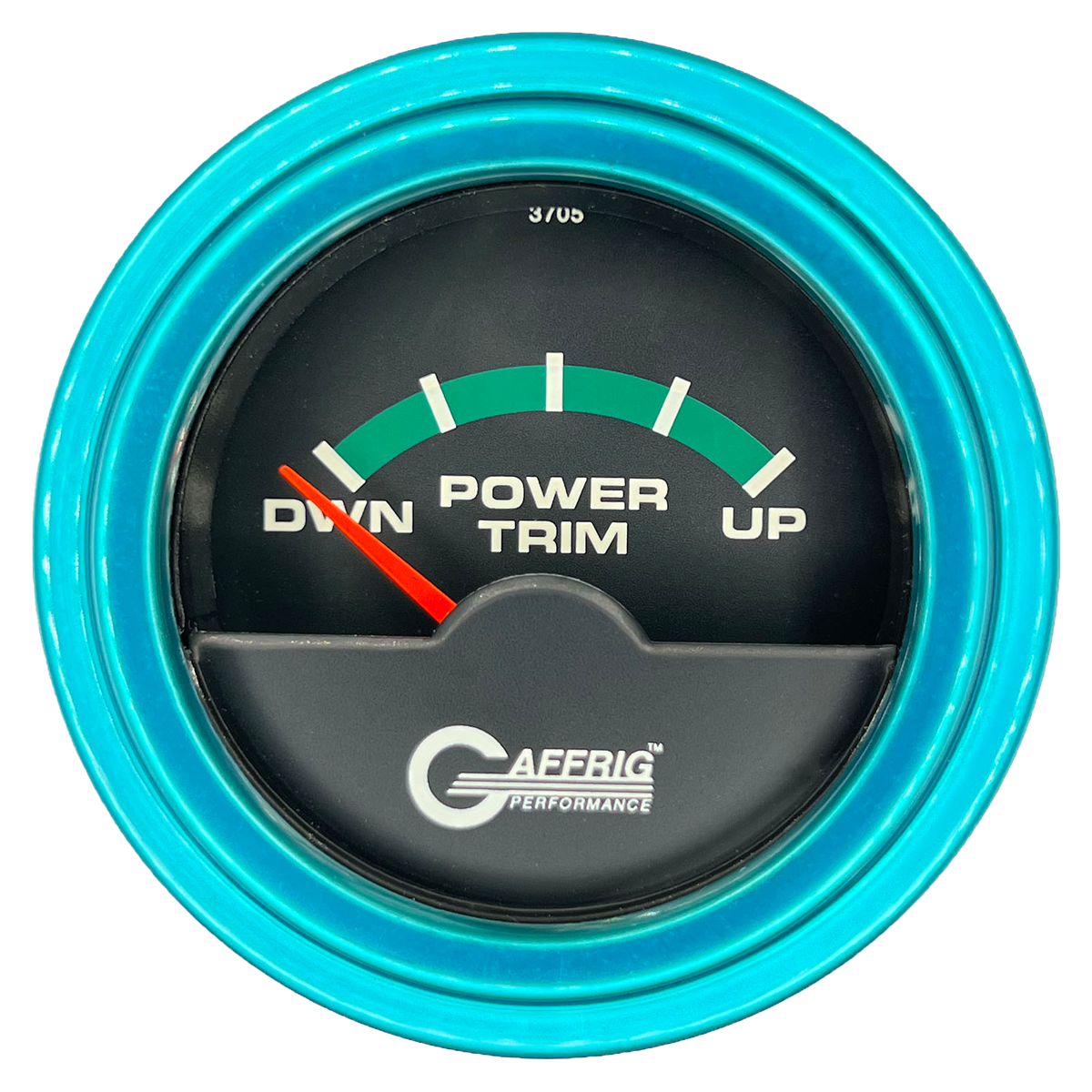 GAFFRIG 2 INCH ELECTRIC TRIM METER OMC GAUGE STEP RIM (002) / TEAL / BLACK