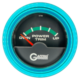 GAFFRIG 2 INCH ELECTRIC TRIM METER OMC GAUGE STEP RIM (002) / TEAL / BLACK