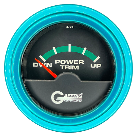 GAFFRIG 2 INCH ELECTRIC TRIM METER OMC GAUGE STEP RIM (002) / TEAL / BLACK