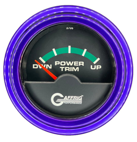 GAFFRIG 2 INCH ELECTRIC TRIM METER OMC GAUGE STEP RIM (002) / PURPLE / BLACK