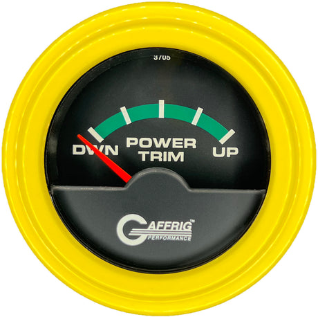 GAFFRIG 2 INCH ELECTRIC TRIM METER OMC GAUGE STEP RIM (002) / YELLOW / BLACK