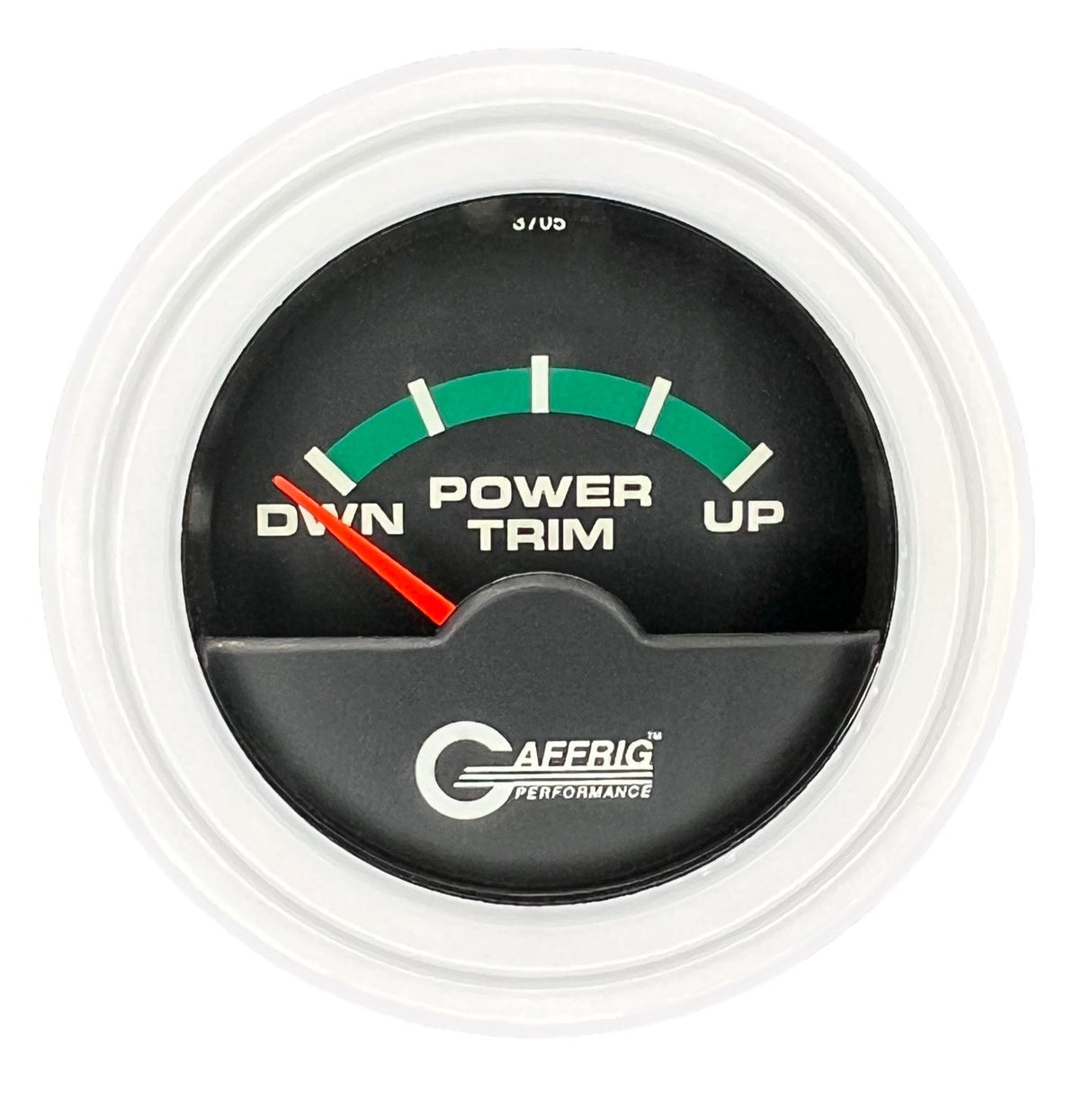 GAFFRIG 2 INCH ELECTRIC TRIM METER OMC GAUGE STEP RIM (002) / WHITE / BLACK