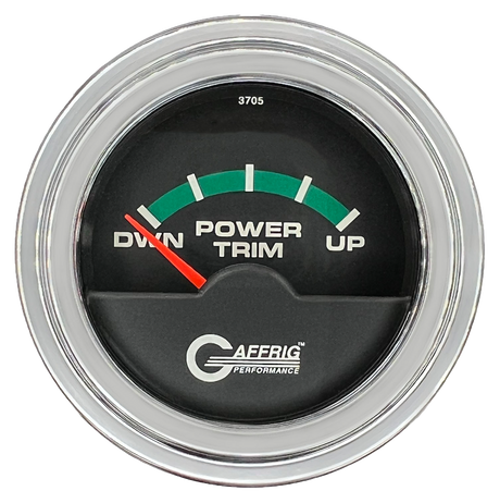 GAFFRIG 2 INCH ELECTRIC TRIM METER OMC GAUGE STEP RIM (002) / CHROME/POLISHED / BLACK