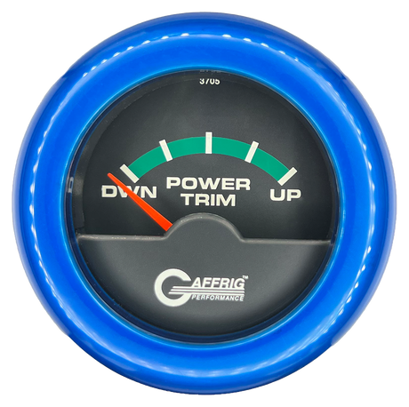 GAFFRIG 2 INCH ELECTRIC TRIM METER OMC GAUGE FAT RIM (218) / BLUE / BLACK