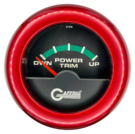 GAFFRIG 2 INCH ELECTRIC TRIM METER OMC GAUGE FAT RIM (218) / RED / BLACK