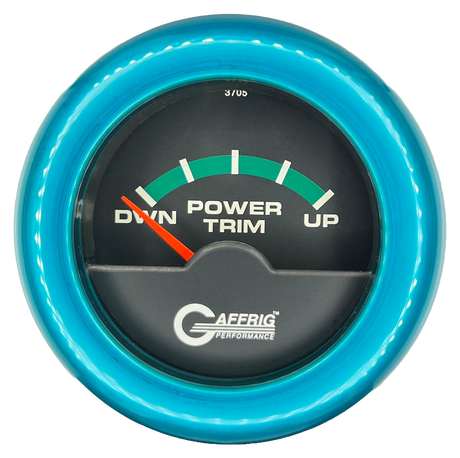 GAFFRIG 2 INCH ELECTRIC TRIM METER OMC GAUGE FAT RIM (218) / TEAL / BLACK