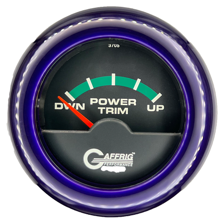 GAFFRIG 2 INCH ELECTRIC TRIM METER OMC GAUGE FAT RIM (218) / PURPLE / BLACK