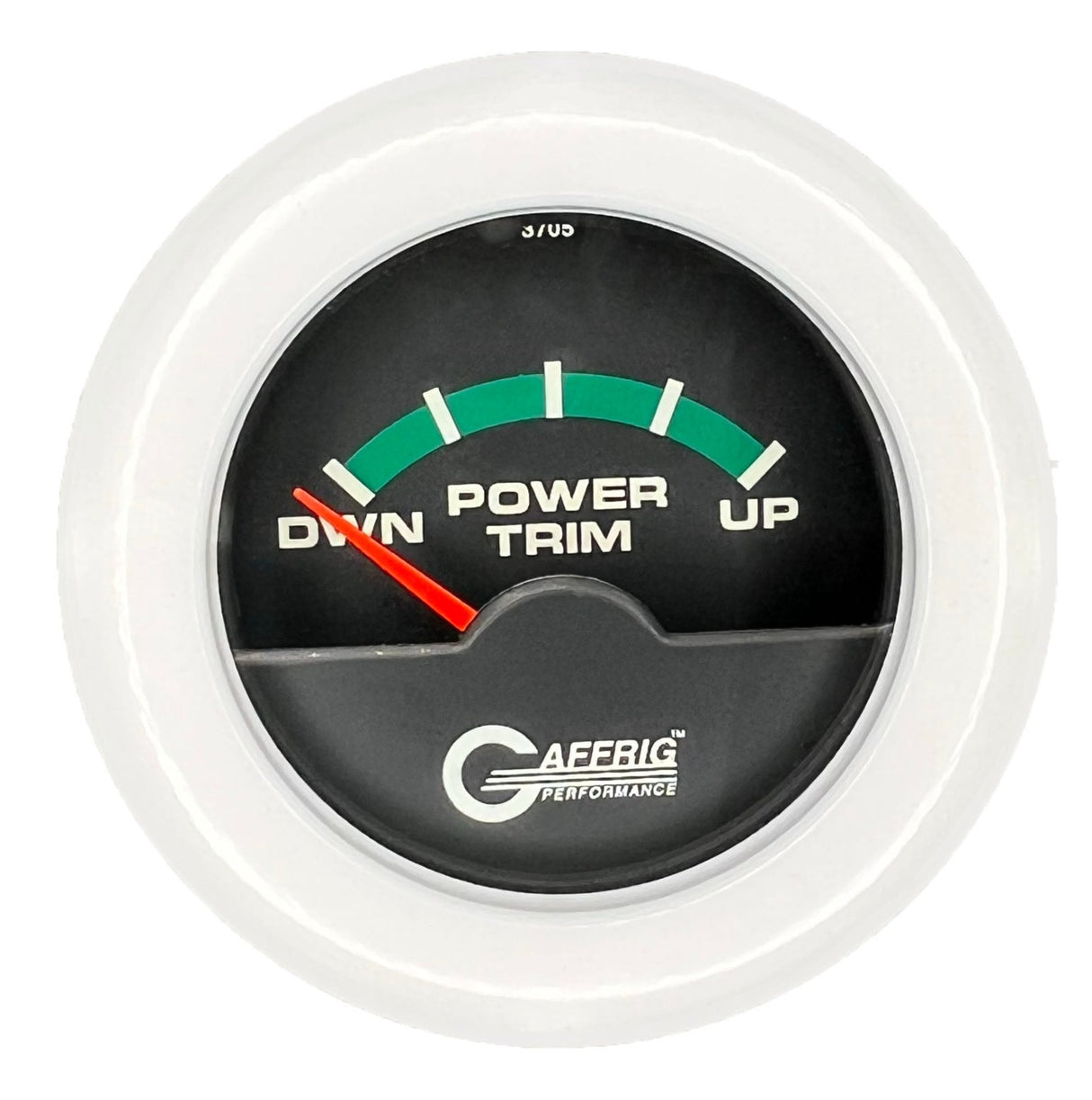 GAFFRIG 2 INCH ELECTRIC TRIM METER OMC GAUGE FAT RIM (218) / WHITE / BLACK