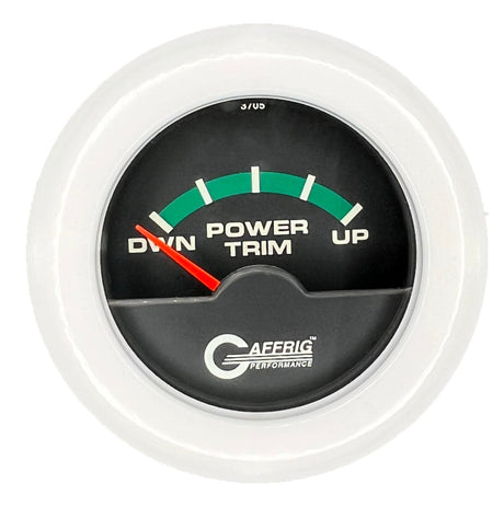 GAFFRIG 2 INCH ELECTRIC TRIM METER OMC GAUGE FAT RIM (218) / WHITE / BLACK