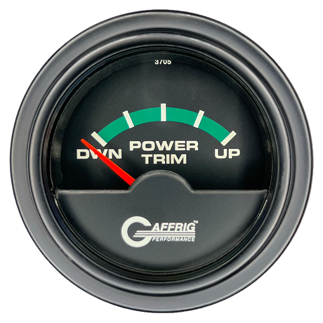 GAFFRIG 2 INCH ELECTRIC TRIM METER OMC GAUGE STEP RIM (002) / BLACK / BLACK