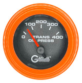 GAFFRIG 2 INCH ELECTRIC TRANSMISSION PRESSURE GAUGE 0-400 PSI STEP RIM (002) / ORANGE / BLACK