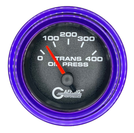 GAFFRIG 2 INCH ELECTRIC TRANSMISSION PRESSURE GAUGE 0-400 PSI STEP RIM (002) / PURPLE / BLACK