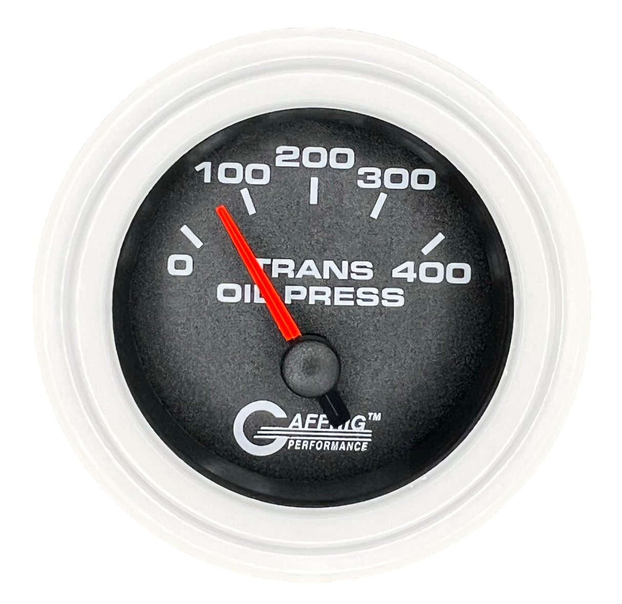 GAFFRIG 2 INCH ELECTRIC TRANSMISSION PRESSURE GAUGE 0-400 PSI STEP RIM (002) / WHITE / BLACK