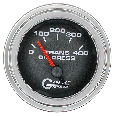 GAFFRIG 2 INCH ELECTRIC TRANSMISSION PRESSURE GAUGE 0-400 PSI STEP RIM (002) / CHROME/POLISHED / BLACK