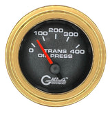 GAFFRIG 2 INCH ELECTRIC TRANSMISSION PRESSURE GAUGE 0-400 PSI STEP RIM (002) / GOLD / BLACK