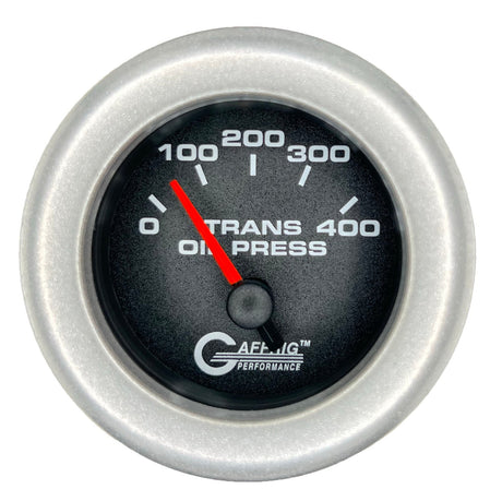 GAFFRIG 2 INCH ELECTRIC TRANSMISSION PRESSURE GAUGE 0-400 PSI FAT RIM (218) / PLATINUM / BLACK