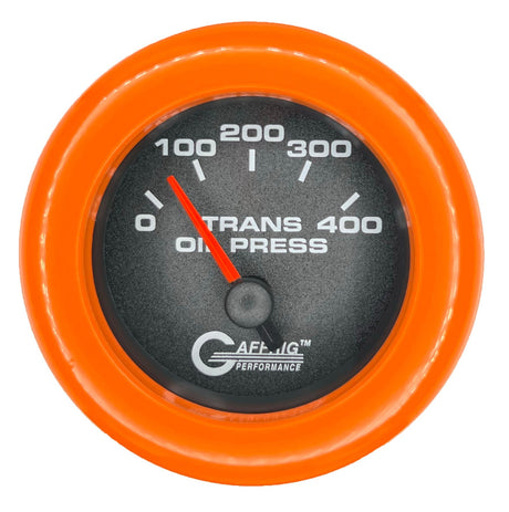 GAFFRIG 2 INCH ELECTRIC TRANSMISSION PRESSURE GAUGE 0-400 PSI FAT RIM (218) / ORANGE / BLACK