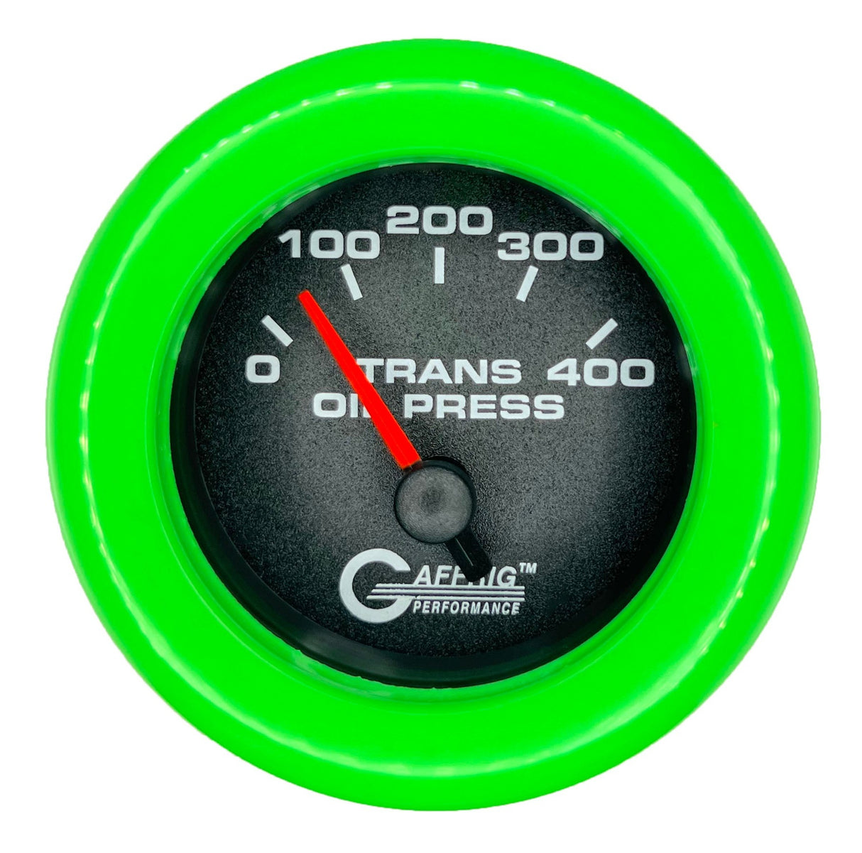 GAFFRIG 2 INCH ELECTRIC TRANSMISSION PRESSURE GAUGE 0-400 PSI FAT RIM (218) / LIME GREEN / BLACK