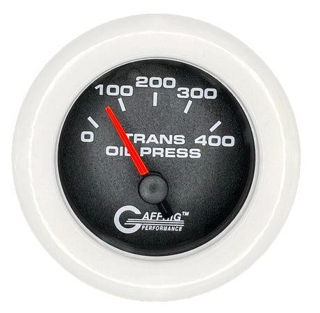 GAFFRIG 2 INCH ELECTRIC TRANSMISSION PRESSURE GAUGE 0-400 PSI FAT RIM (218) / WHITE / BLACK