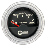 GAFFRIG 2 INCH ELECTRIC TRANSMISSION TEMP GAUGE 140-320 F STEP RIM (002) / PLATINUM / BLACK