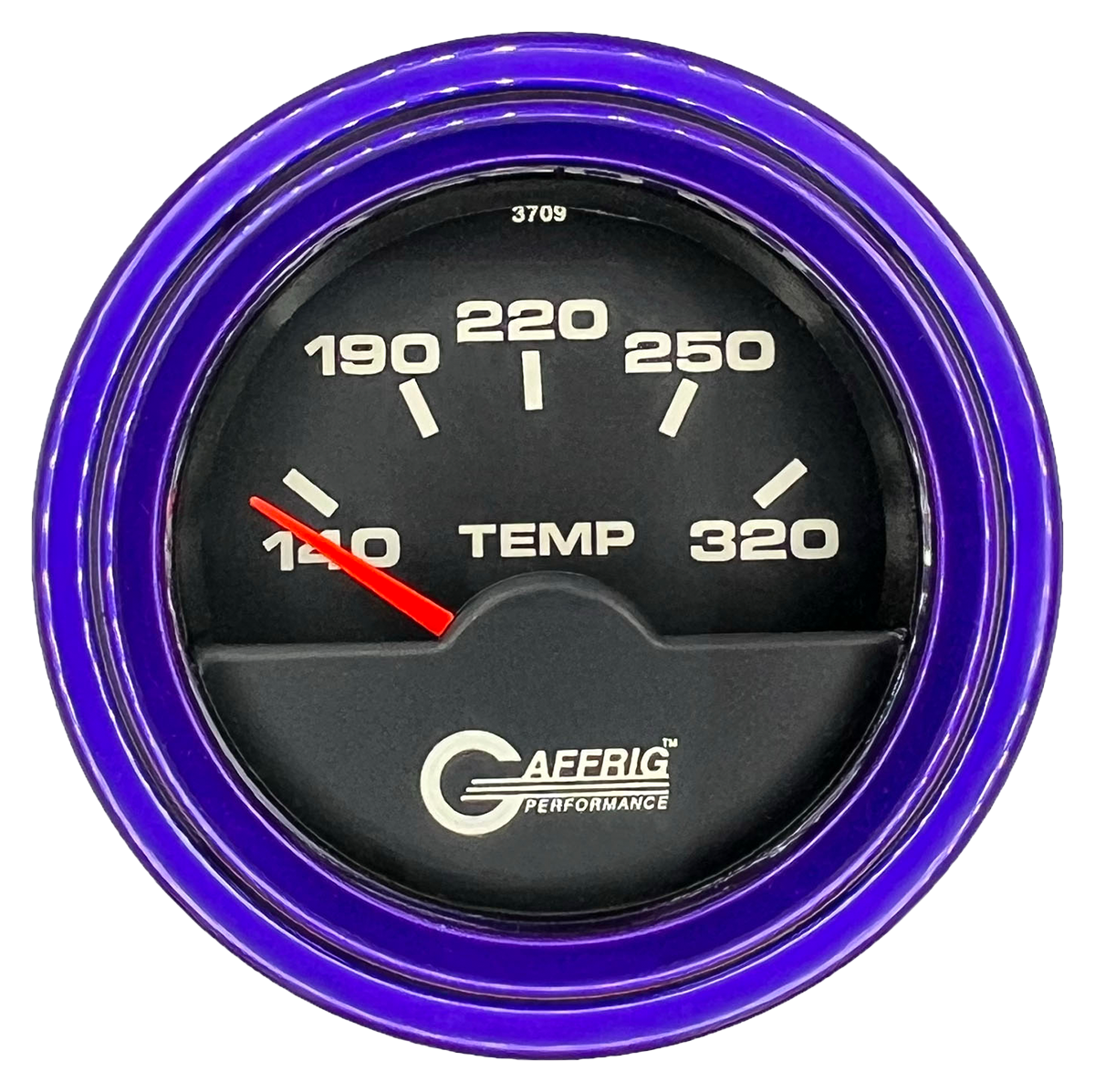 GAFFRIG 2 INCH ELECTRIC TRANSMISSION TEMP GAUGE 140-320 F STEP RIM (002) / PURPLE / BLACK