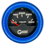 GAFFRIG 2 INCH ELECTRIC TRANSMISSION TEMP GAUGE 140-320 F FAT RIM (218) / BLUE / BLACK