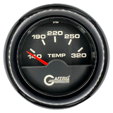 GAFFRIG 2 INCH ELECTRIC TRANSMISSION TEMP GAUGE 140-320 F FAT RIM (218) / BLACK / BLACK