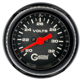 GAFFRIG 2 INCH ELECTRIC VOLTMETER GAUGE 16-32 VOLT - 270 DEGREE SWEEP BLACK / FAT RIM / BLACK