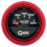 GAFFRIG 2 INCH ELECTRIC HIGH WATER TEMP 100-20 F GAUGE STEP RIM (002) / RED / BLACK