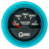 GAFFRIG 2 INCH ELECTRIC HIGH WATER TEMP 100-20 F GAUGE STEP RIM (002) / TEAL / BLACK