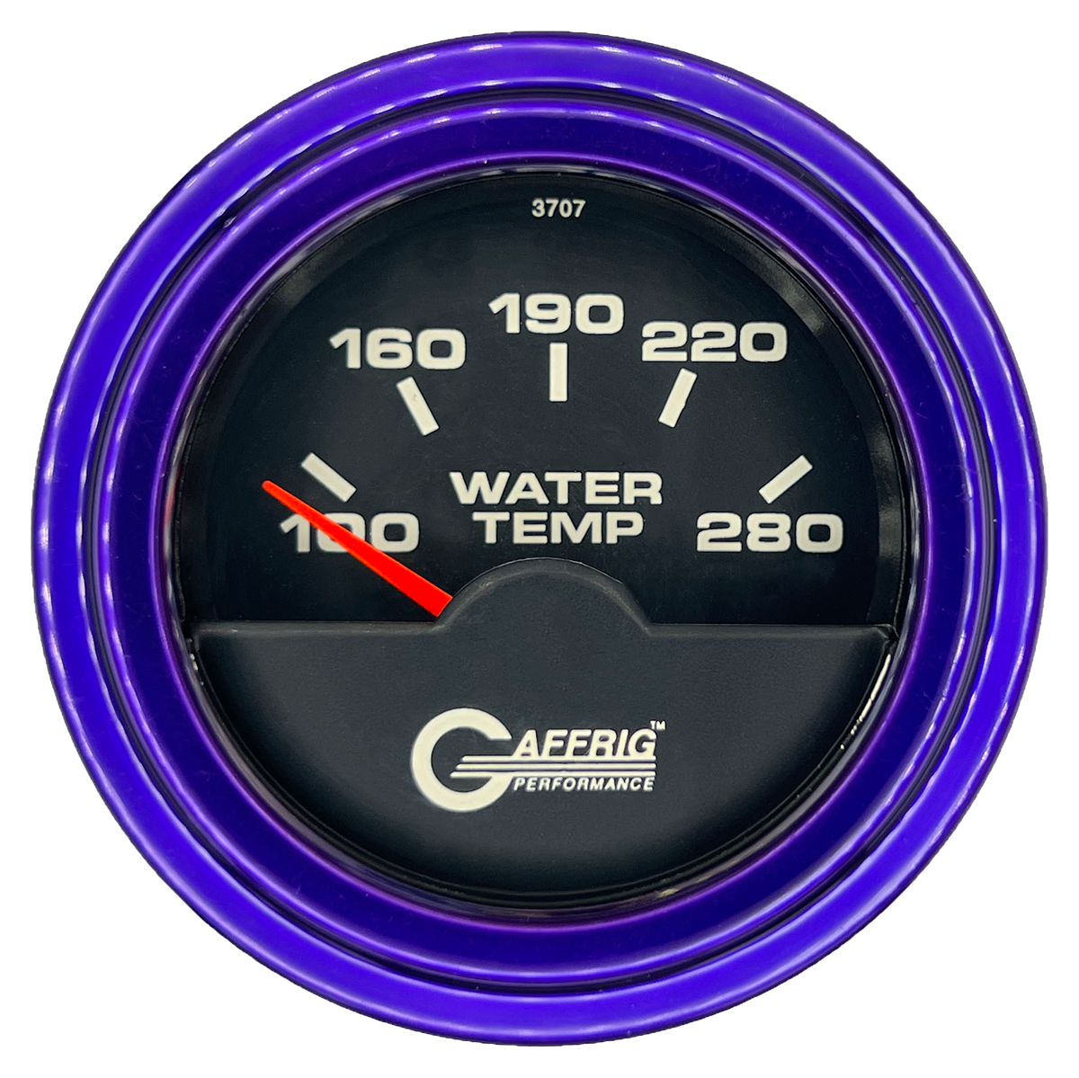 GAFFRIG 2 INCH ELECTRIC HIGH WATER TEMP 100-20 F GAUGE STEP RIM (002) / PURPLE / BLACK