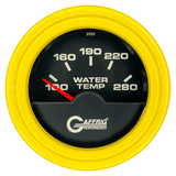 GAFFRIG 2 INCH ELECTRIC HIGH WATER TEMP 100-20 F GAUGE STEP RIM (002) / YELLOW / BLACK