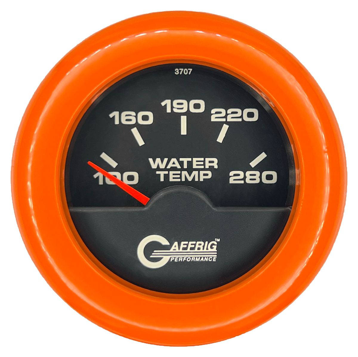 GAFFRIG 2 INCH ELECTRIC HIGH WATER TEMP 100-20 F GAUGE FAT RIM (218) / ORANGE / BLACK