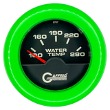 GAFFRIG 2 INCH ELECTRIC HIGH WATER TEMP 100-20 F GAUGE FAT RIM (218) / LIME GREEN / BLACK