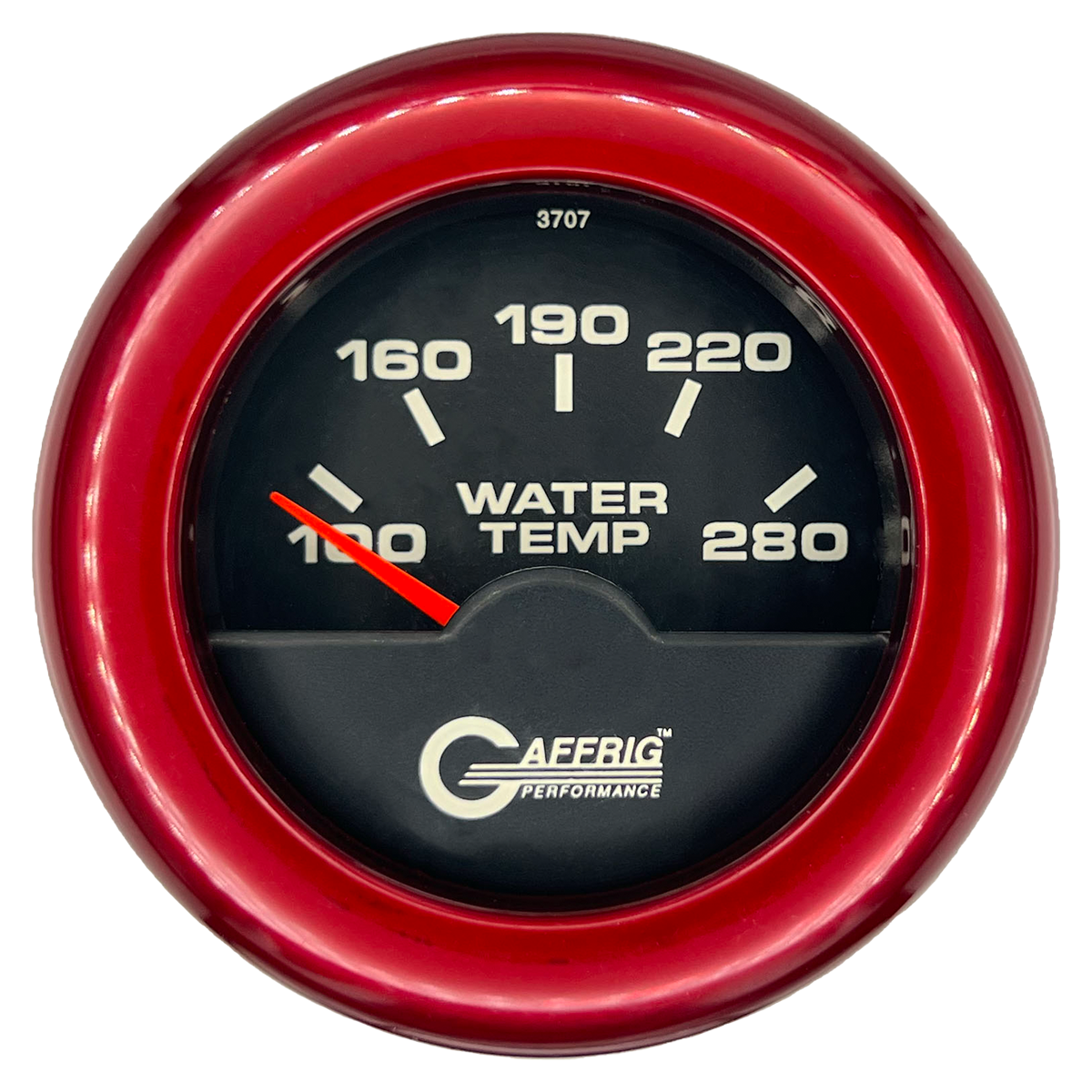 GAFFRIG 2 INCH ELECTRIC HIGH WATER TEMP 100-20 F GAUGE FAT RIM (218) / RED / BLACK