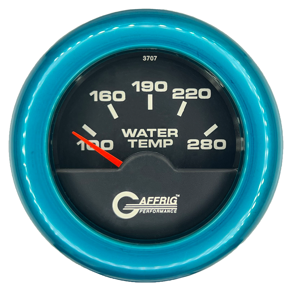 GAFFRIG 2 INCH ELECTRIC HIGH WATER TEMP 100-20 F GAUGE FAT RIM (218) / TEAL / BLACK