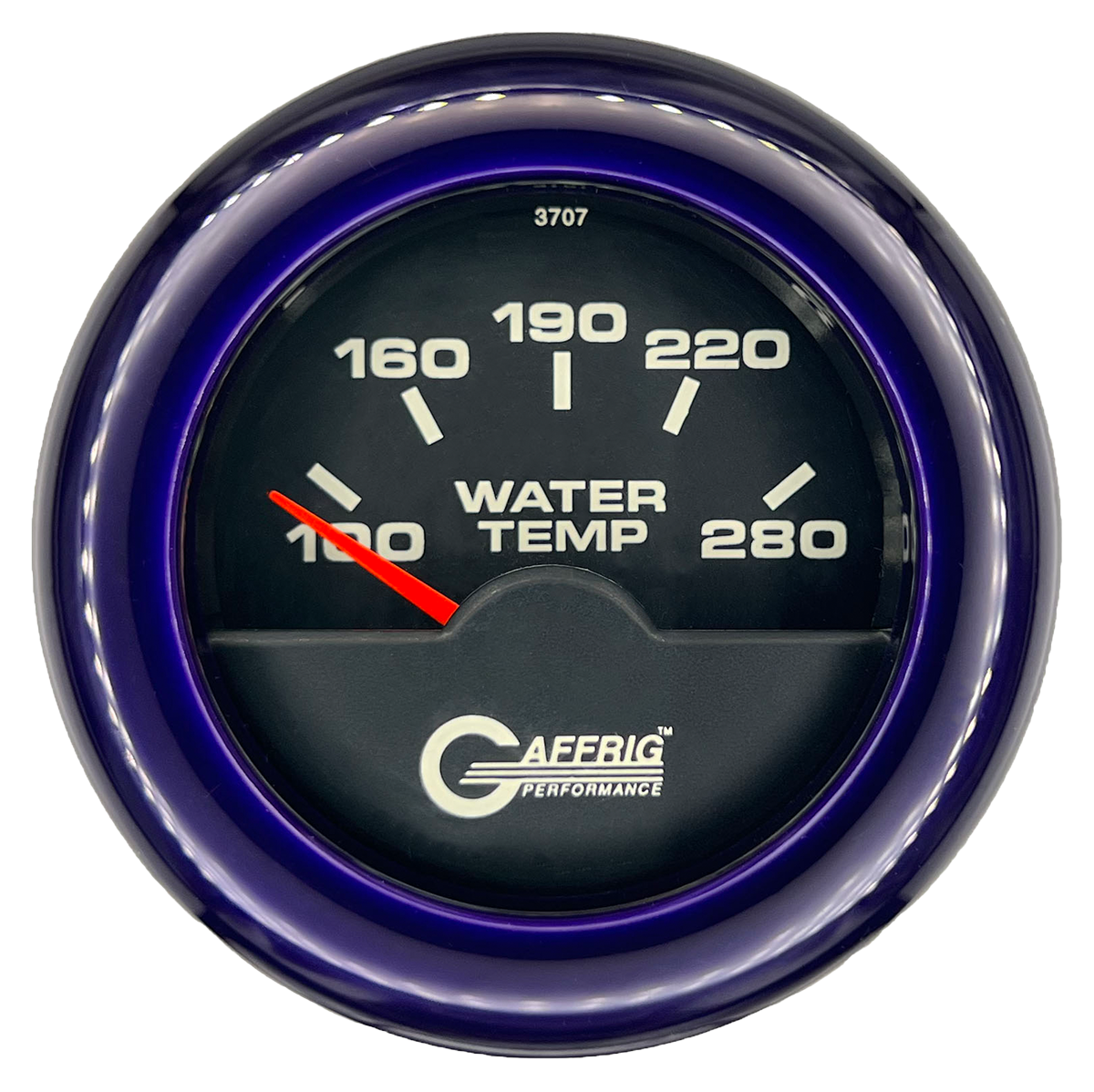 GAFFRIG 2 INCH ELECTRIC HIGH WATER TEMP 100-20 F GAUGE FAT RIM (218) / PURPLE / BLACK