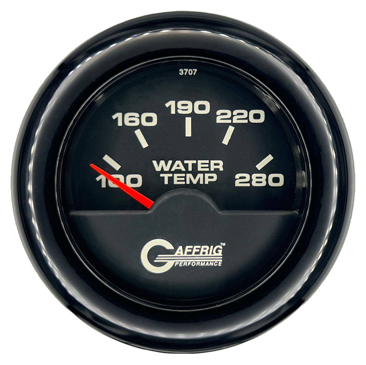 GAFFRIG 2 INCH ELECTRIC HIGH WATER TEMP 100-20 F GAUGE FAT RIM (218) / BLACK / BLACK