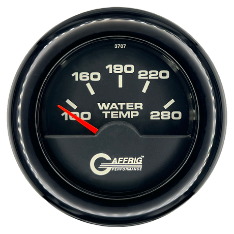 GAFFRIG 2 INCH ELECTRIC HIGH WATER TEMP 100-20 F GAUGE FAT RIM (218) / BLACK / BLACK