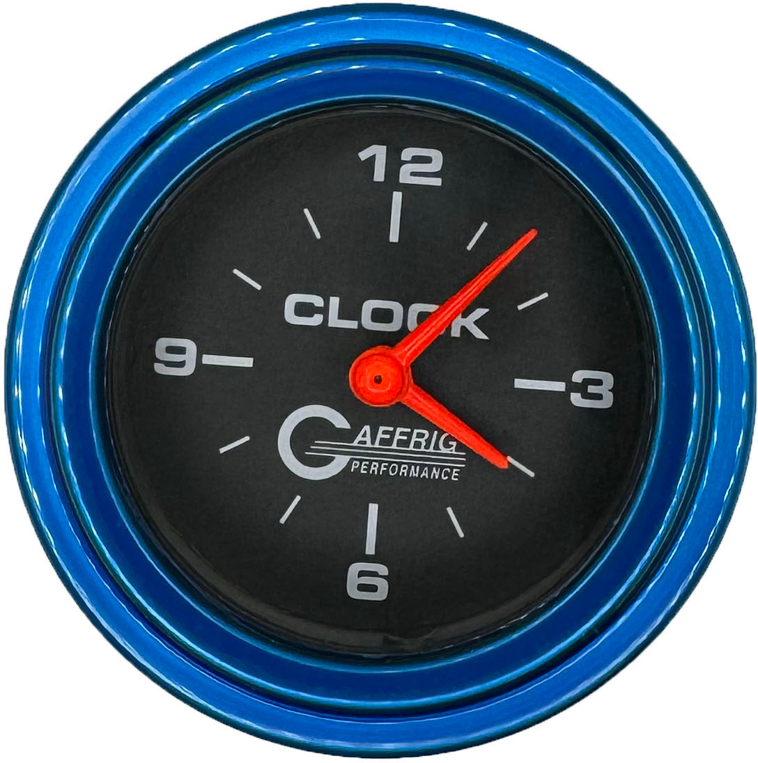 GAFFRIG 2 INCH ELECTRIC CLOCK GAUGE STEP RIM (002) / BLUE / BLACK