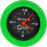 GAFFRIG 2 INCH ELECTRIC CLOCK GAUGE STEP RIM (002) / LIME GREEN / BLACK