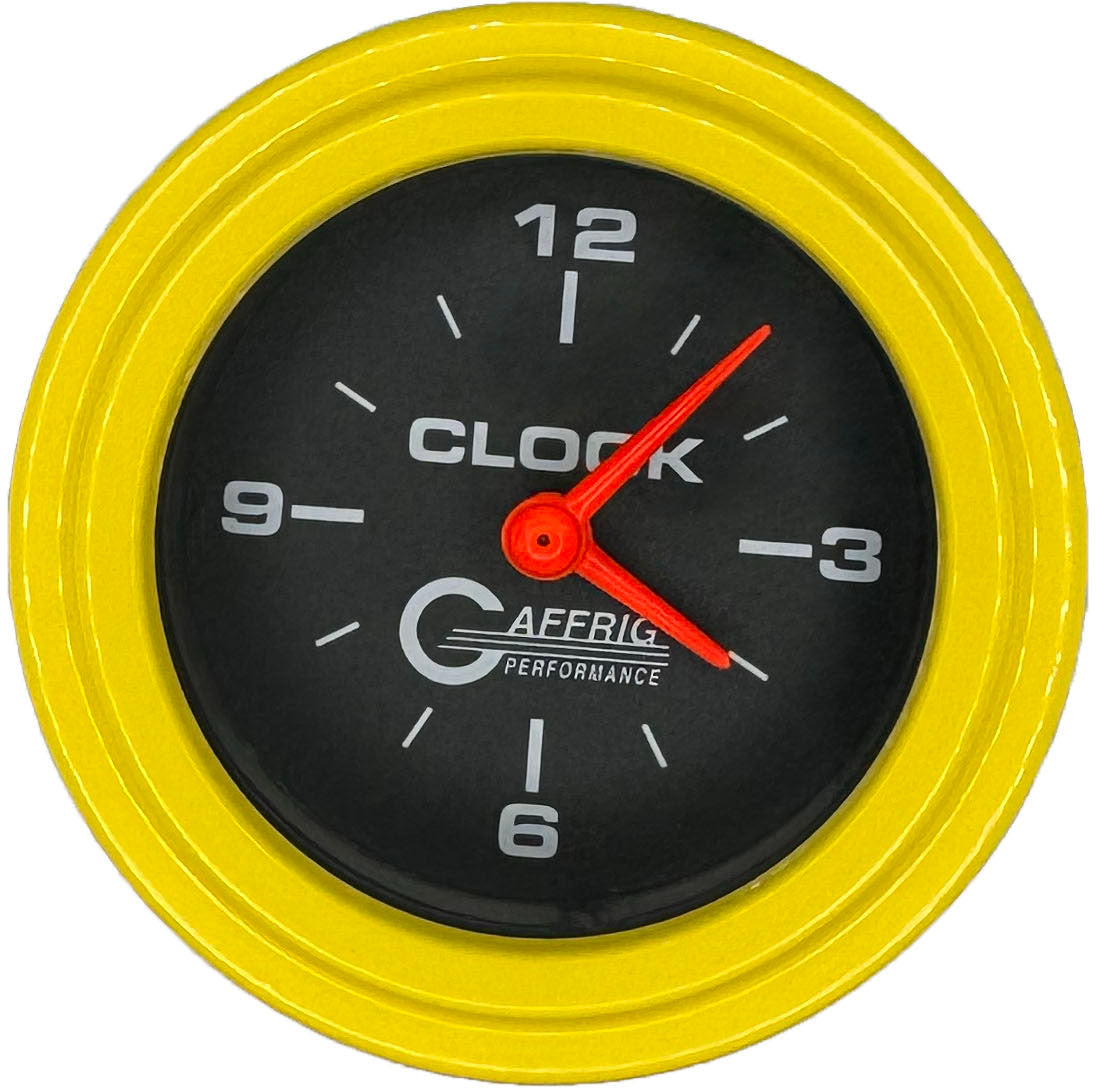 GAFFRIG 2 INCH ELECTRIC CLOCK GAUGE STEP RIM (002) / YELLOW / BLACK