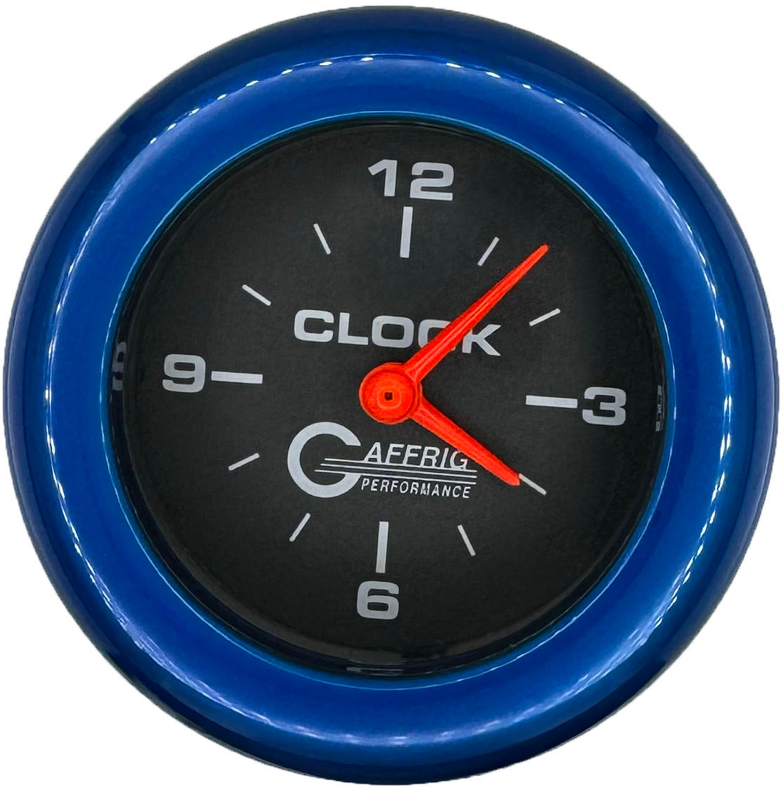 GAFFRIG 2 INCH ELECTRIC CLOCK GAUGE FAT RIM (218) / BLUE / BLACK