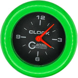 GAFFRIG 2 INCH ELECTRIC CLOCK GAUGE FAT RIM (218) / LIME GREEN / BLACK