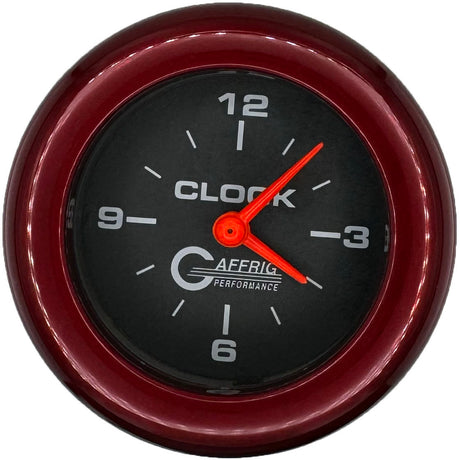 GAFFRIG 2 INCH ELECTRIC CLOCK GAUGE FAT RIM (218) / RED / BLACK