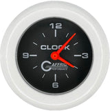 GAFFRIG 2 INCH ELECTRIC CLOCK GAUGE FAT RIM (218) / WHITE / BLACK