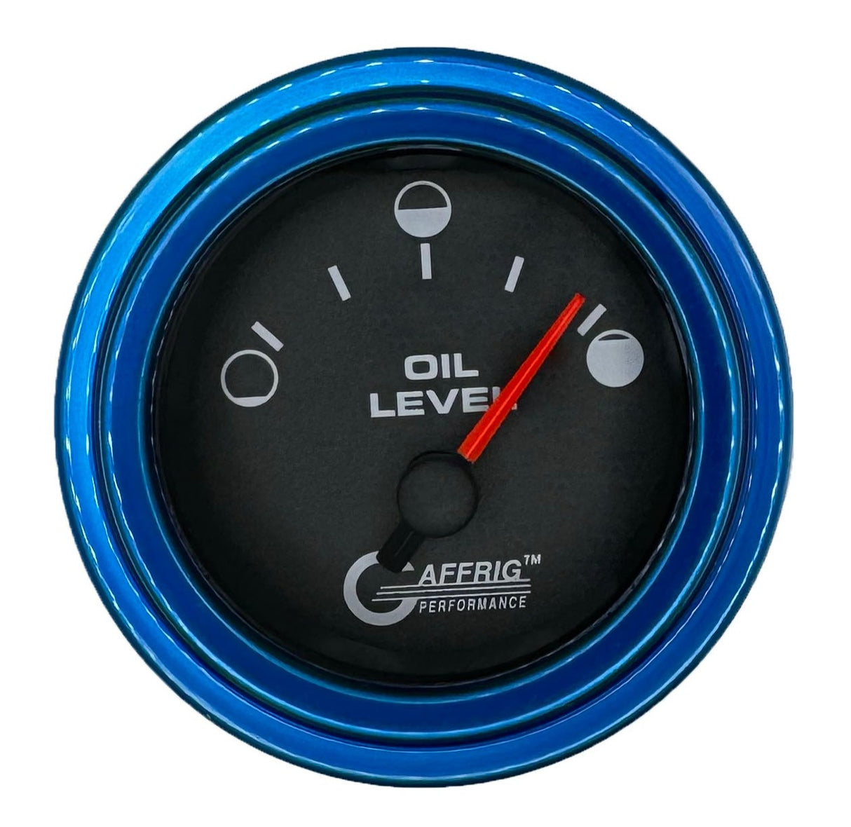 GAFFRIG 2 INCH ELECTRIC OIL LEVEL GAUGE BLACK / STEP RIM / BLUE