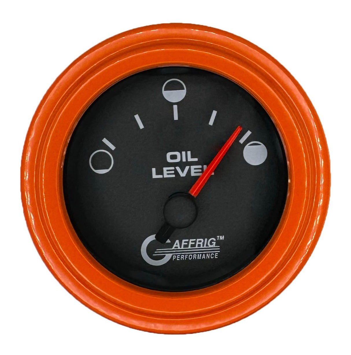 GAFFRIG 2 INCH ELECTRIC OIL LEVEL GAUGE BLACK / STEP RIM / ORANGE