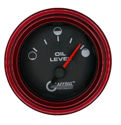 GAFFRIG 2 INCH ELECTRIC OIL LEVEL GAUGE BLACK / STEP RIM / RED