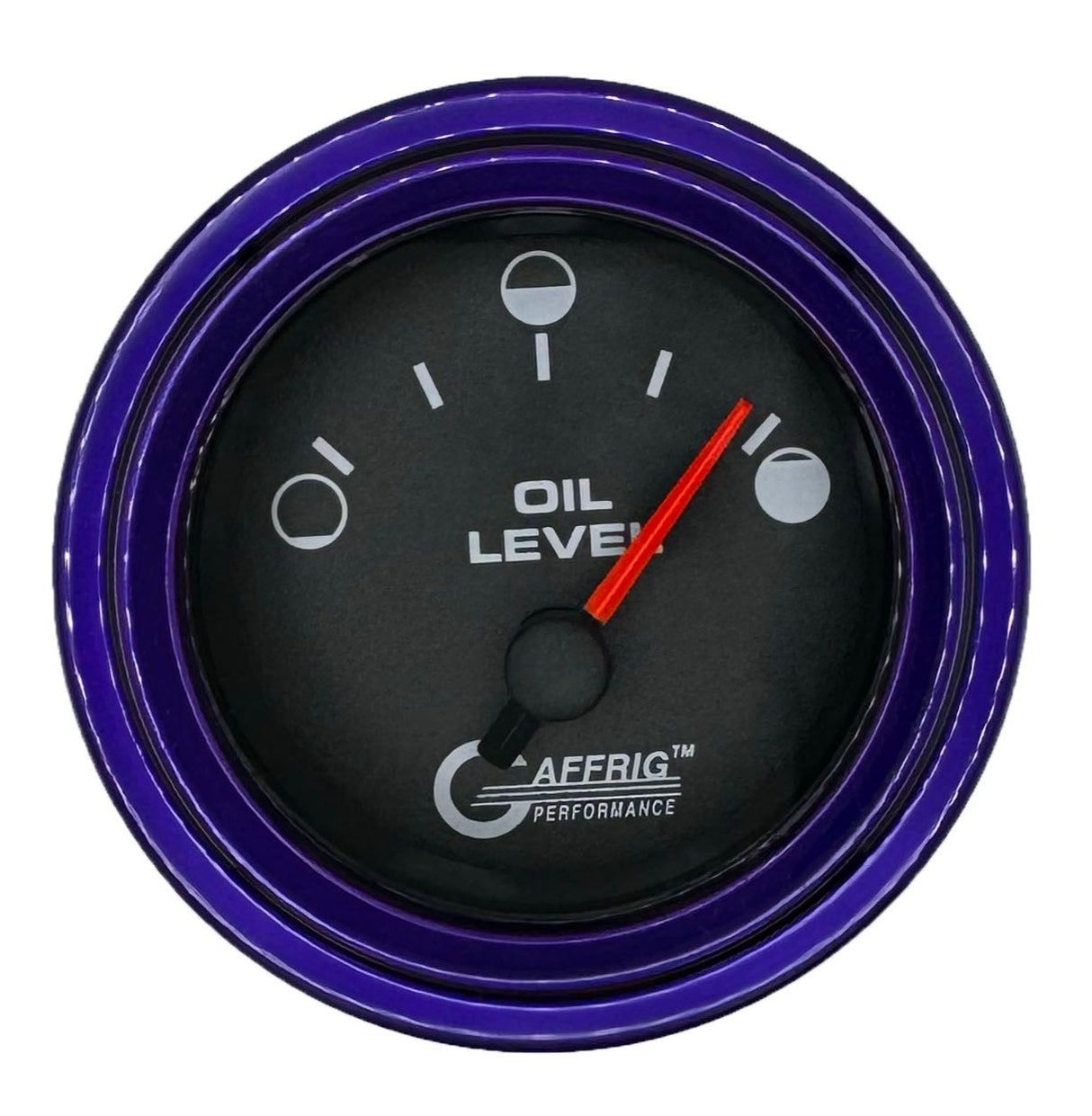 GAFFRIG 2 INCH ELECTRIC OIL LEVEL GAUGE BLACK / STEP RIM / PURPLE